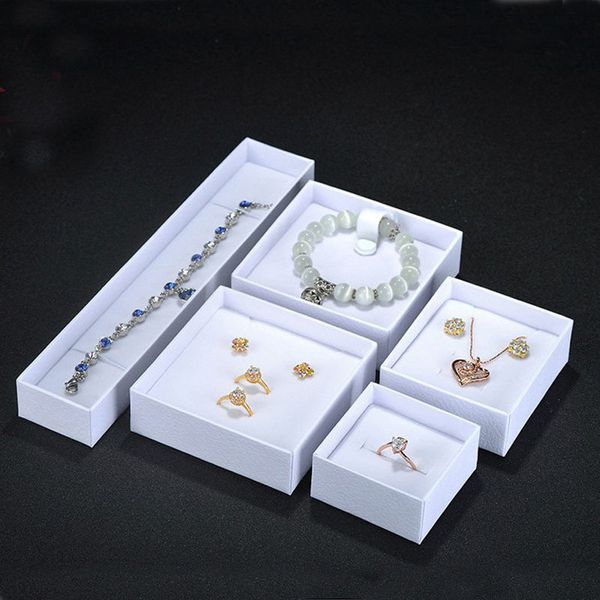 

square white black paper boxes for jewelry ring necklace earring packaging jewellery boxes accept (customized logo) t200808, Black;white