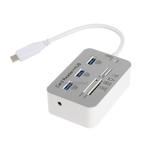 

cgjxsall -in -one aluminum ms sd m2 tf card reader usb 3 .0 3 .1 hub
