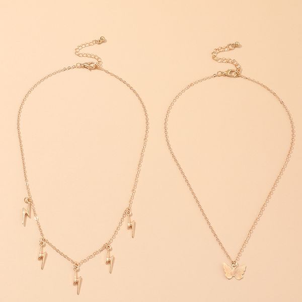 

lexie diary 2020 new arrival fashion creative metal lighting butterfly necklace for women accessory jewellery, Silver