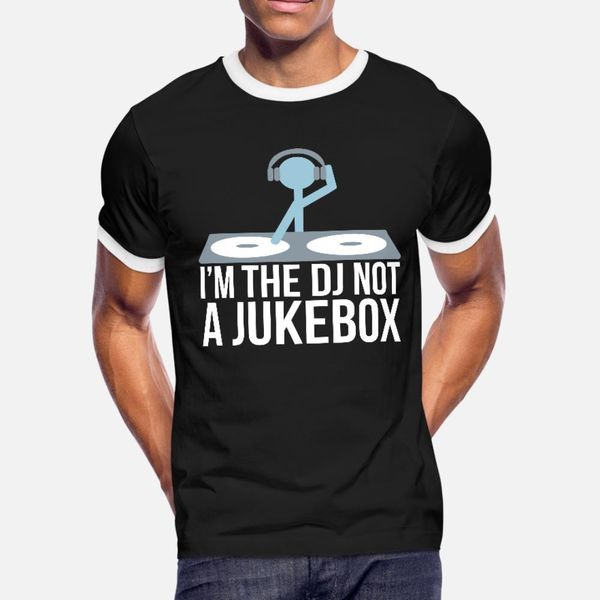 

i m a dj not a jukebox t shirt men printed cotton round collar vintage crazy new style spring autumn pictures shirt