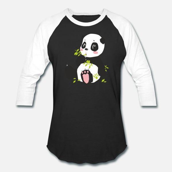 

kawaii panda eating bamboo t shirt men custom tee shirt round collar outfit gift authentic spring autumn unique shirt