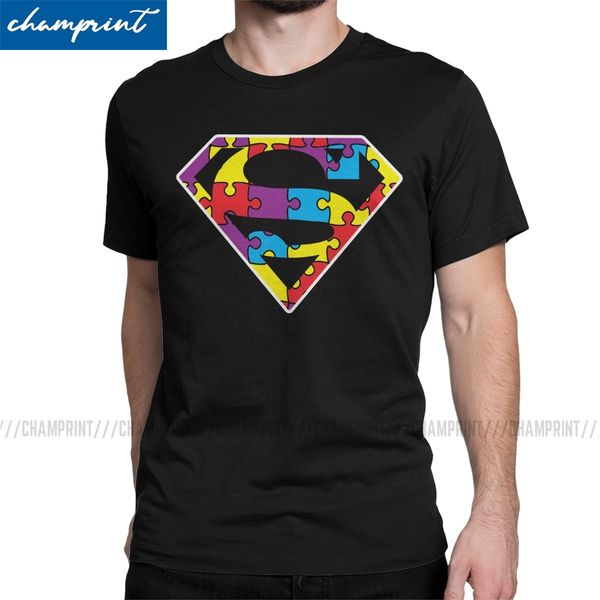 

men's autism superhero t shirt autismo autistic awareness 100% cotton clothing awesome short sleeve o neck tees summer t-shirts