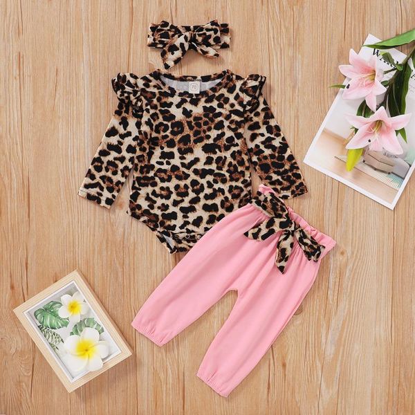 

baby girls autumn floral print long sleeve romper + long pant + bowknot headband waist belt newborn infant girls outfits, White