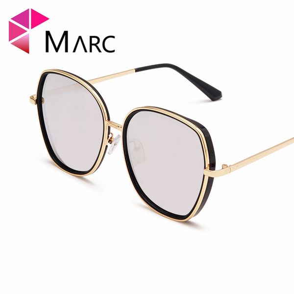 

sunglasses marc 2021 women brand trendy designer mirror square female oversized resin oculos, White;black