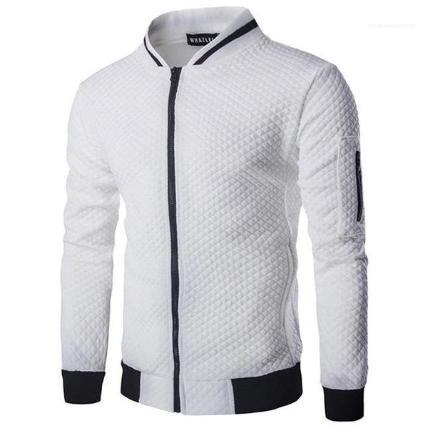 

slim fit spring autumn coat male jacket mens zipper stand collar jacket solid color long sleeve, Black;brown