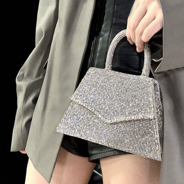 

women bag 2020 new pu diamonds bucket solid hasp fashion shoulder bag handbag evening clutch bags euro-america style luxury