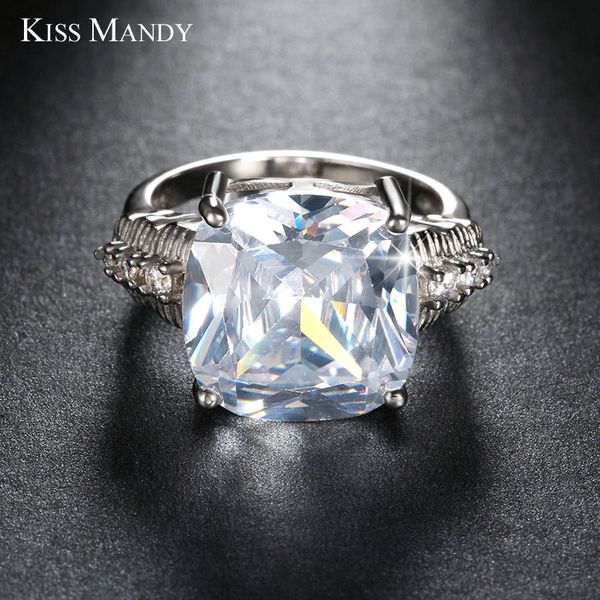 

kiss mandy wedding ring square 8 cut cubic zircon engagement rings for women fashion jewelry gifts lr100, Golden;silver