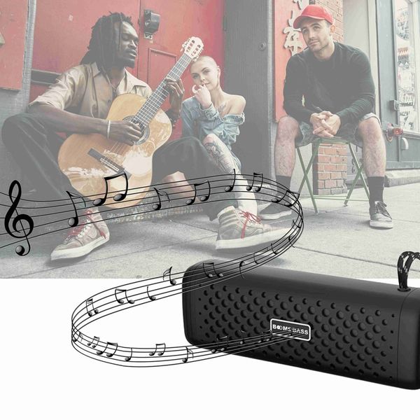 

booms bass l16 wireless bluetooth speaker waterproof portable outdoor column sound box loudspeaker with mic tf fm aux
