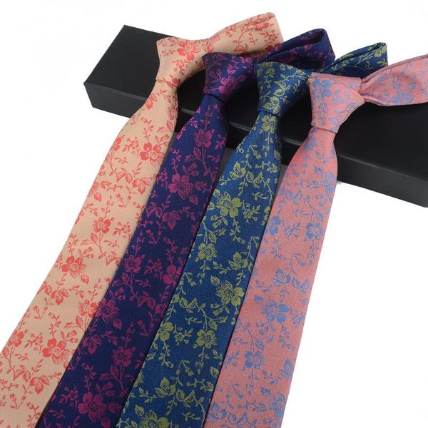 

windj polyester necktie flowers leaves pink blue purple wine red business, Black;gray
