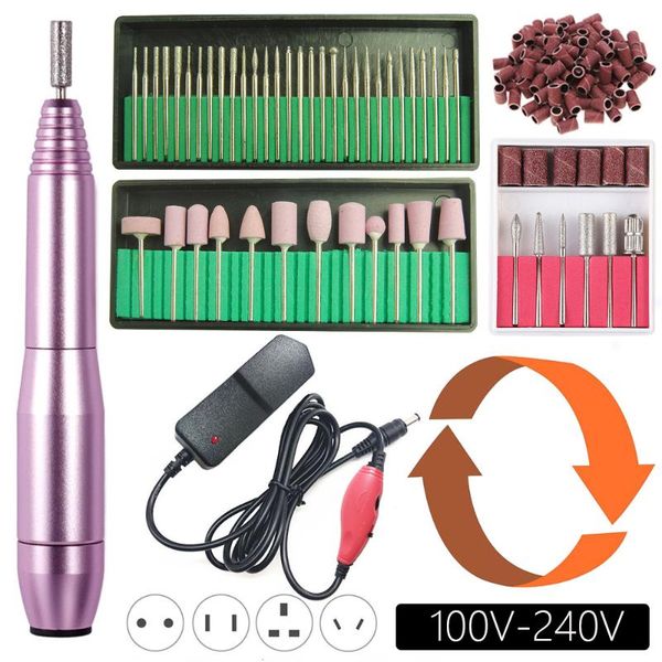 

luxury- 20000rpm electric nail drill machine manicure set pedicure kit left hand nail drill file bits gel cuticle remover polishing tool