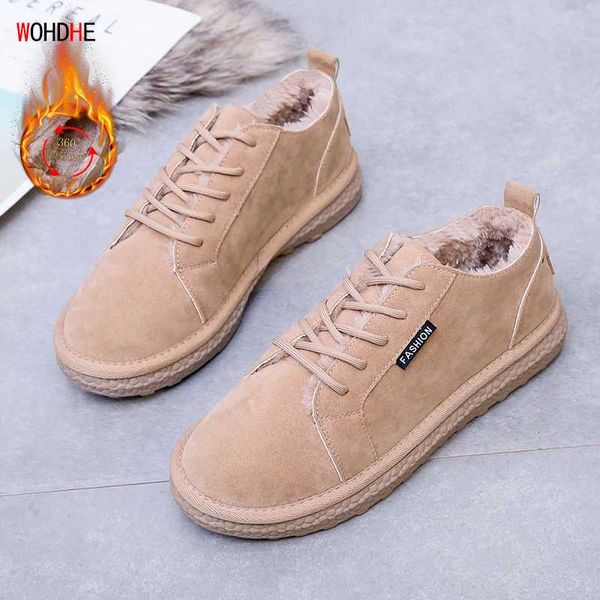 

wohdhe women winter boots plush flats platform lace up snow boots short botines black flock 2020