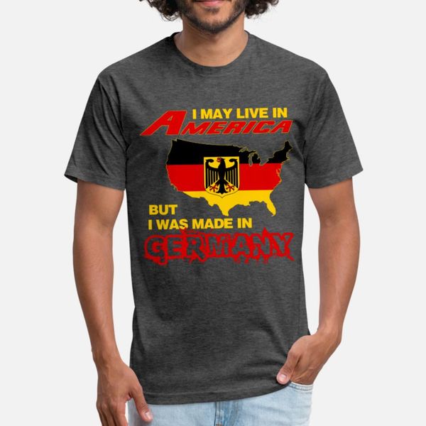 

germany live in america but made in germany t shirt men fitness short sleeve crew neck solid color fitness funny casual spring slim