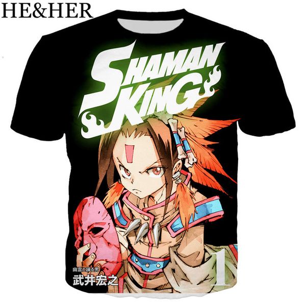 

anime shaman king 3d print shirts hentai graphic plus size men clothing