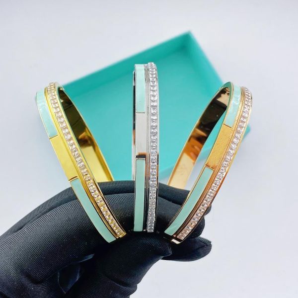 

stainless steel bracelet for women's jewelry zircon green accessories wholesale ins, Black