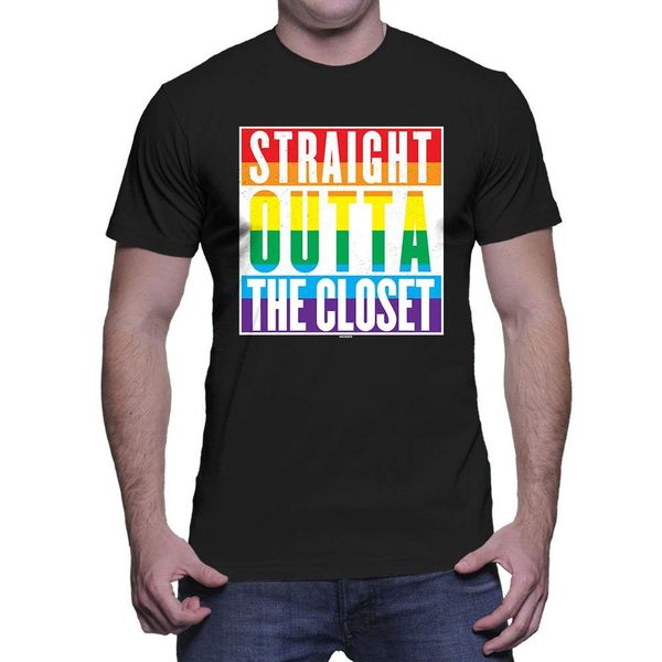 

2019 fashion 100% cotton slim fit men's straight outta the closet t-shirt t shirts