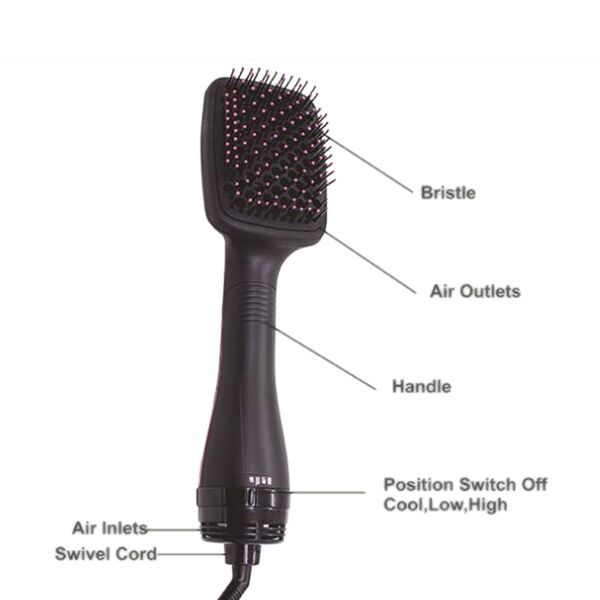 

electric blow 2 in 1 hair dryer brush multi-function dual-use hairdresser massage comb homeuse styling tools, Silver