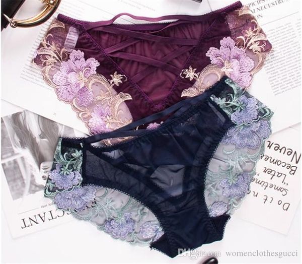 

panties briefs low waistlace luxury designer ladies pure color comfortable underwears women floral print, Black;pink