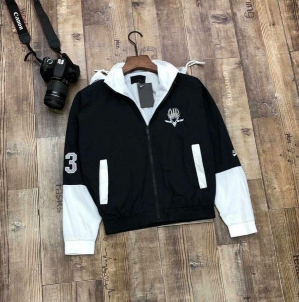 

fashion mens jacket with letter embroidery 2020 new arrival mens autumn jacket coat casual spring jackets with hooded wholesale, Black;brown