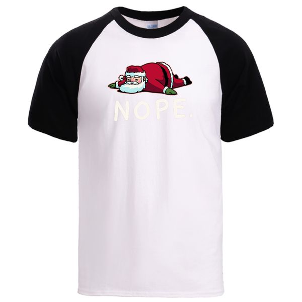 

santa claus nope gife print tshirt mens summer loose fit sportswear t shirt 2020 new arrival 100% cotton short sleeve raglan tee