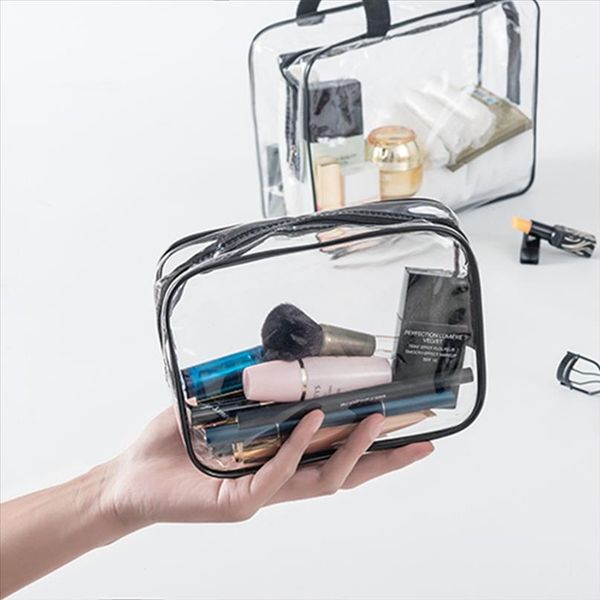 

transparent pvc cosmetic bag women men travel makeup bag zipper make up organizer storage pouch toiletry beauty wash case