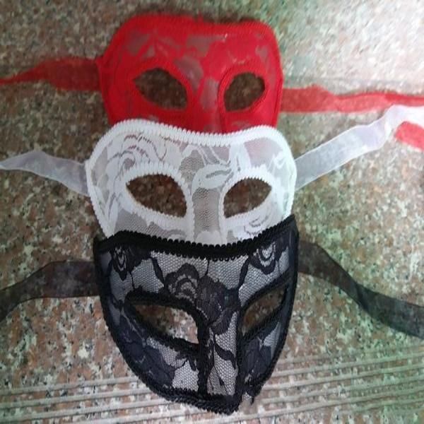 

women's mask costume pretty balls, venetian red venetian mardi eye (black masquerade mask mysterious gras accessor brocade lace prom, m
