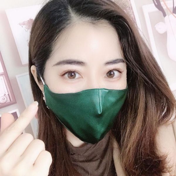 

summer ultra thin double mulberry silk face mask sunscreen breathable reusable dustproof fashion design girl face mask gift