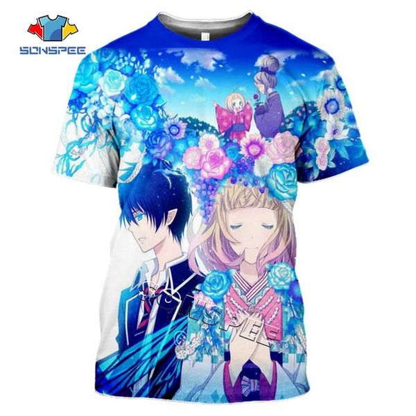 

cool men clothing blue exorcist 3d anime pullover 3d print shirts anime oversized aesthetic men clothing