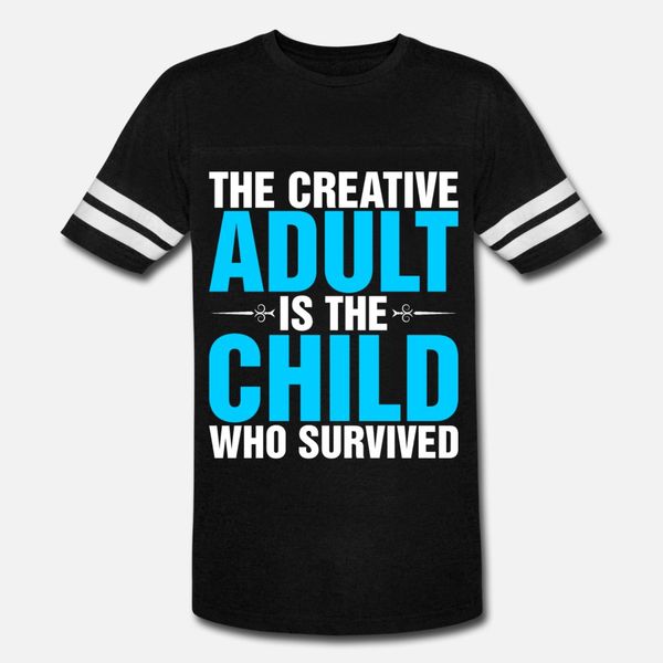 

the creative is the child who survived t shirt men designing tee shirt o-neck letters graphic fashion spring autumn outfit shirt