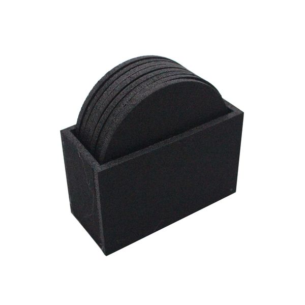 

10pcs/set water absorption small cup mat with storage box felt soft round square