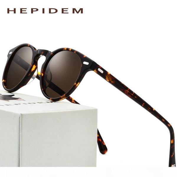 

ацетат поляризованные очки мужчины 2018 высокое качество круглый vintage оливер вс очки для женщин peoples ретро brand design очки, White;black