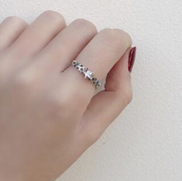 

jewelry s925sterling silver rings for women zircon pentagon open rings simple fashion of shipping