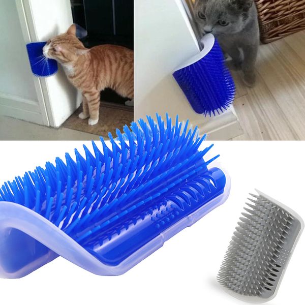 

pet product for cat self groomer wall brush corner cat massage self groomer comb brush with catnip cat rubs with a tickling comb