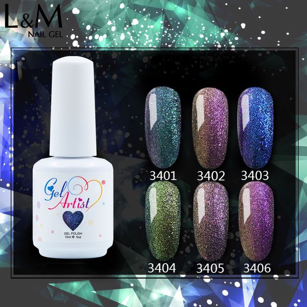 

24pcs/lot uv french gelartist brand gel nail chameleon gel color uv/led lamp soak off thermal nail art polish, Red;pink