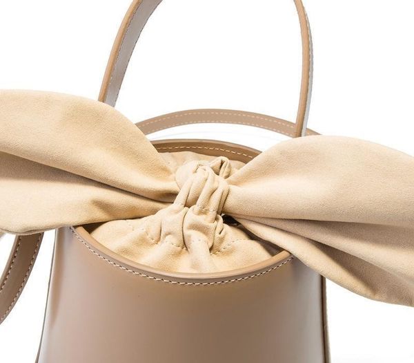 

lovely bow bucket package genuine leather woman single shoulder02