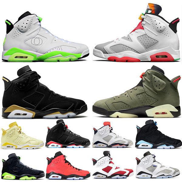 

discount hare floral dmp travis scotts medium olive 6 6s men basketball shoes carmine flint unc oreo reflective bugs bunny trainers sneakers, White;red