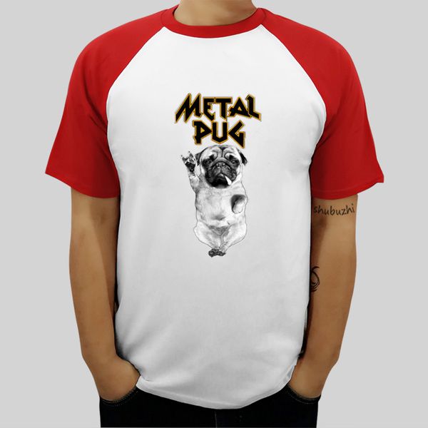 

rock n roll pattern t-shirt men with metal pug raglan sleeve funny music dog teenager t shirt summer fashion t-shirts men
