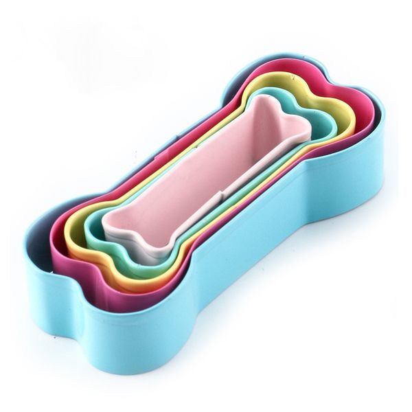 

5pcs cutter stainless steel cake mold biscuit dog bone shaped diy baking