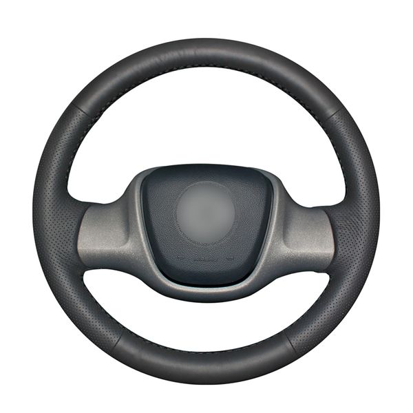 

hand-stitched pu artificial leather steering wheel cover for smart fortwo a