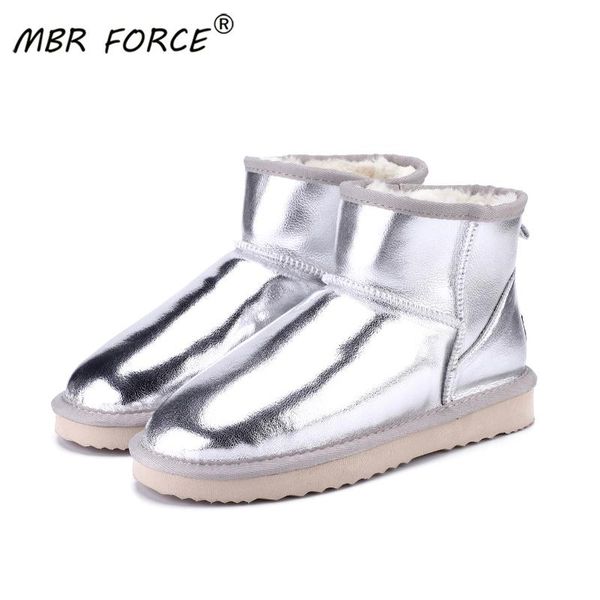 

mbr force new australia women snow boots 100% genuine cowhide leather ankle boots warm winter woman shoes large size 34-43, Black