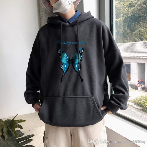 

new mens fashion hoodies and lovers' street hip-hop print pullover loose autumn plus size s-3xl sweater mens designer hoodies, Black