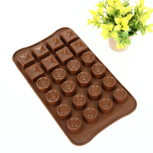 Silicone atossico rotondo forma quadrata 24 cavità stampo per cioccolato stampo per torta fondente accessori per la cottura alimentare gadget da cucina