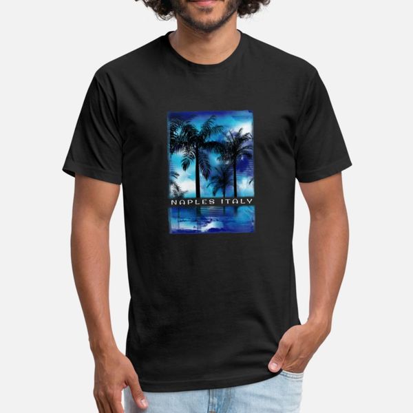 

naples beach family vacation souvenir palm tree t shirt men custom short sleeve crew neck costume famous humor spring autumn normal shirt