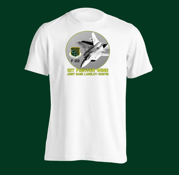 

2019 новые мужские футболки первого истребительного авиаполка (fw) f-22 raptor t shirt air force joint base лэнгли eustis 100% хлопок brand