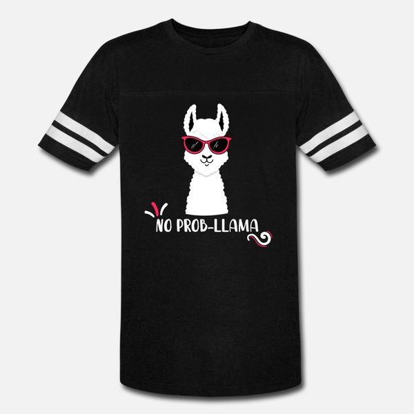 

no prob llama t shirt men design 100% cotton crew neck letters anti-wrinkle humor spring autumn trend shirt