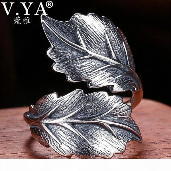 

в.я. марочные листья стерлингового серебра 925 листовые кольца мужчины женщины мужчины homme jewelry top wts002 качества, Silver