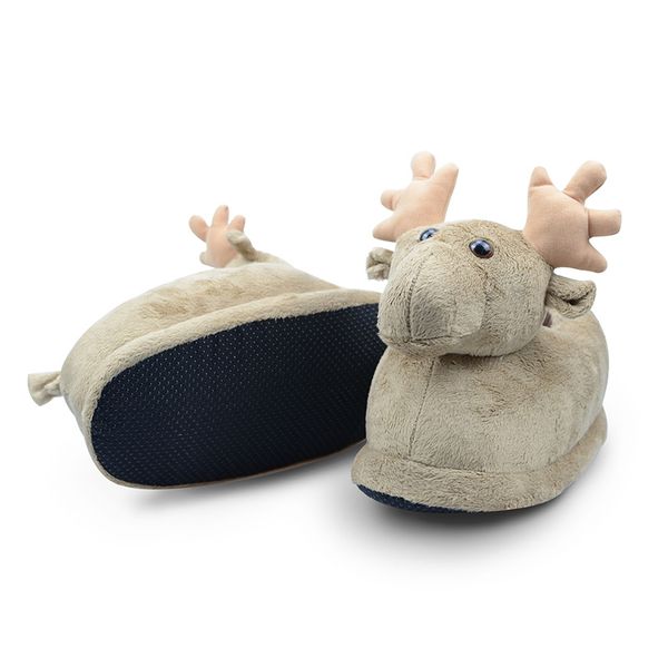 

girls furry slippers plus size 41 42 43 funny fur slides women indoor christmas deer slippers ladies winter home, Black