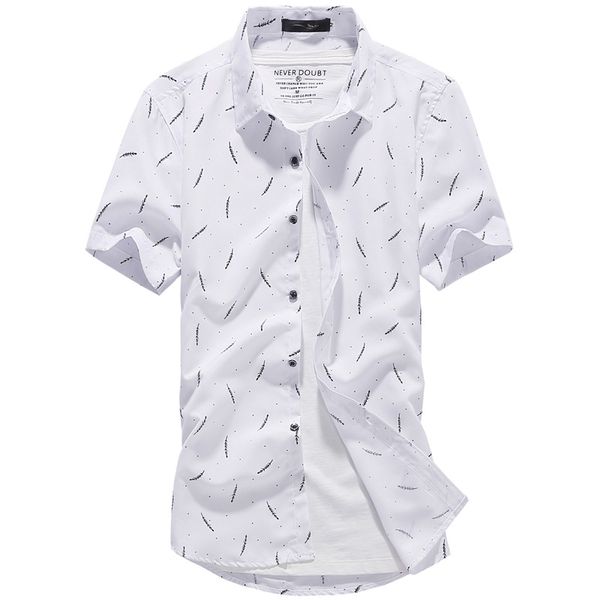 

men's shirt summer new men's short-sleeved shirt slim style, White;black