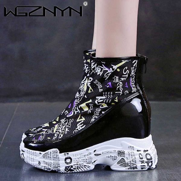 

new autumn mixed colors women boots breathable platform boots designer chunky sneakers fashion basket femme dad casual shoes, Black