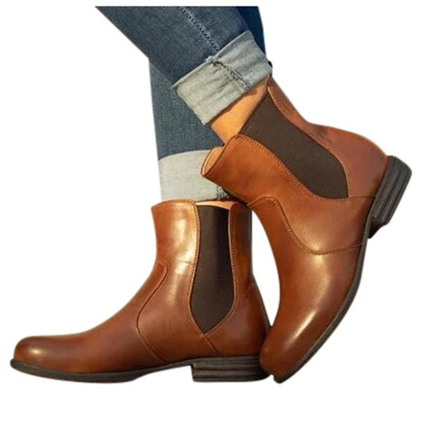 

woman boots spring autumn waterproof ankle boot for women shoes low heel boots non-slip ladies round toe short-tube boot #826, Black