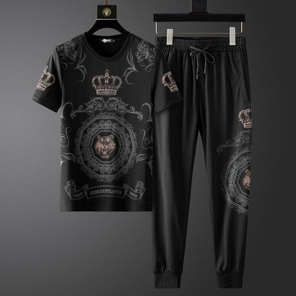 

2020 luxury sweatsuit tracksuit mens shorts and t shirt 2 set mens tracksuit mens clothing sweatshirt pullover tracksuit, Gray